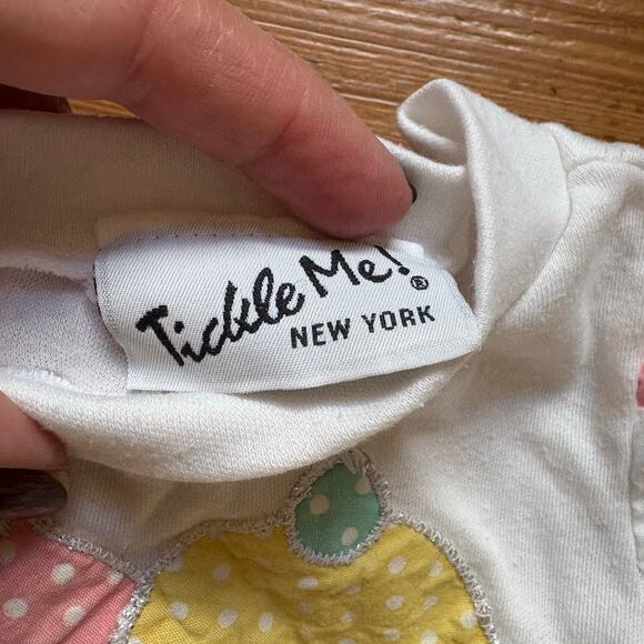 Tickle Me vintage 90s white ice cream sundae polka dot shirt SIZE 12M - Picture 4 of 5